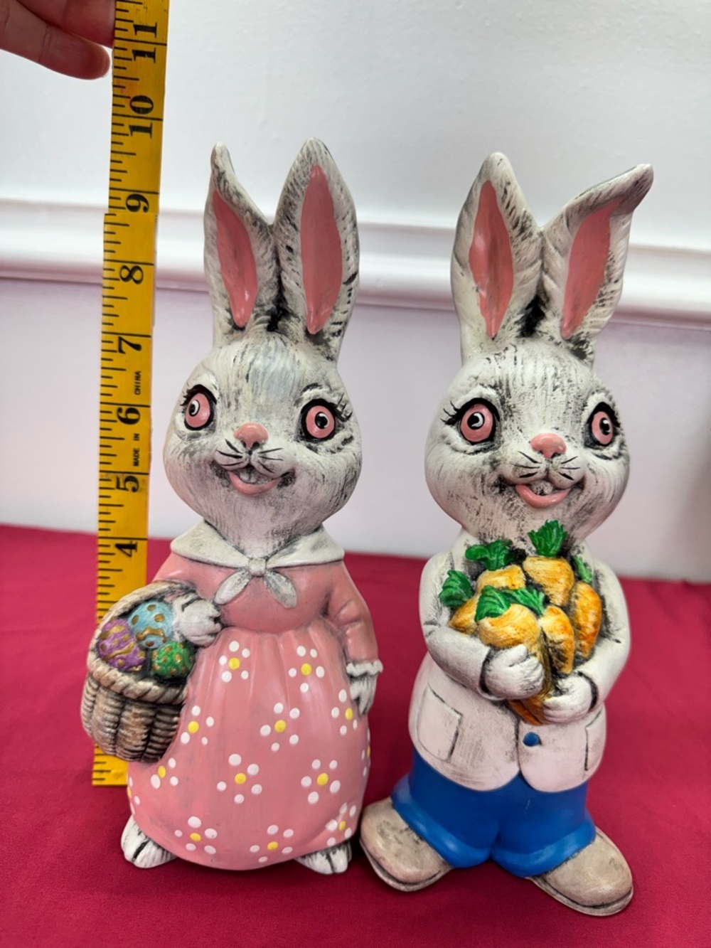Easter Bunny Pair Figurines - Pink & Blue - Picture 5 of 5